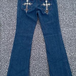rly cute low rise ANN TAYLOR jeans-cute crosses on back pockets-waist 26-27